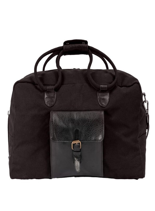 Mona B 30L Travel Duffle Bag for Men and Women with Adjustable Shoulder Strap - Black - Image 1